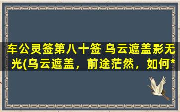 车公灵签第八十签 乌云遮盖影无光(乌云遮盖，前途茫然，如何*？——揭秘SEO关键词优化策略)